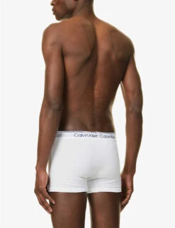 Calvin Klein Logo-waistband Stretch-cotton Trunks -Outlet Daily Tops Store R04117844 WHITE ALT02
