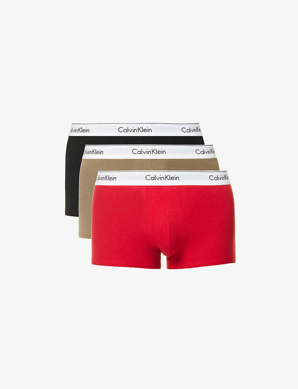 Calvin Klein Logo-waistband Pack Of Three Stretch-cotton Trunks 1 Calvin Klein Logo-waistband Pack Of Three Stretch-cotton Trunks