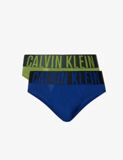Calvin Klein Logo-print Pack Of Two Stretch-cotton Trunks