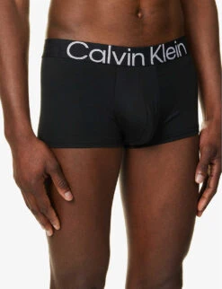 Calvin Klein Logo-print Stretch-recycled Polyester Trunks -Outlet Daily Tops Store R04117867 BLACK ALT04