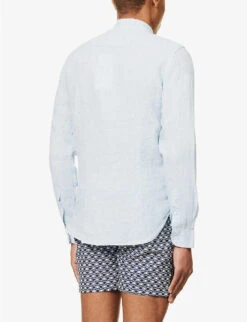 ORLEBAR BROWN Giles Long-sleeved Linen Shirt -Outlet Daily Tops Store R04119924 PALEBLUEWHITE ALT03