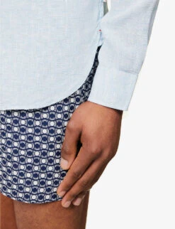 ORLEBAR BROWN Giles Long-sleeved Linen Shirt -Outlet Daily Tops Store R04119924 PALEBLUEWHITE ALT04