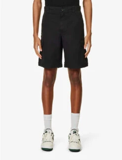 Cargo Skater Cotton And Linen-blend Shorts 7 Cargo Skater Cotton And Linen-blend Shorts -Outlet Daily Tops Store R04122218 BLACK ALT02
