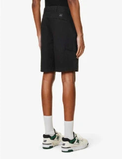 Cargo Skater Cotton And Linen-blend Shorts 8 Cargo Skater Cotton And Linen-blend Shorts -Outlet Daily Tops Store R04122218 BLACK ALT03