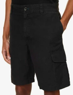Cargo Skater Cotton And Linen-blend Shorts 9 Cargo Skater Cotton And Linen-blend Shorts -Outlet Daily Tops Store R04122218 BLACK ALT04