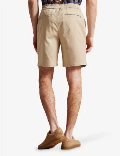 Ted Baker Elasticated-waist Cotton-twill Shorts -Outlet Daily Tops Store R04122403 NATURAL ALT03