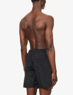 Stone Island Logo-patch Elasticated-waist Swim Shorts 8 Stone Island Logo-patch Elasticated-waist Swim Shorts -Outlet Daily Tops Store R04124582 NERO ALT03