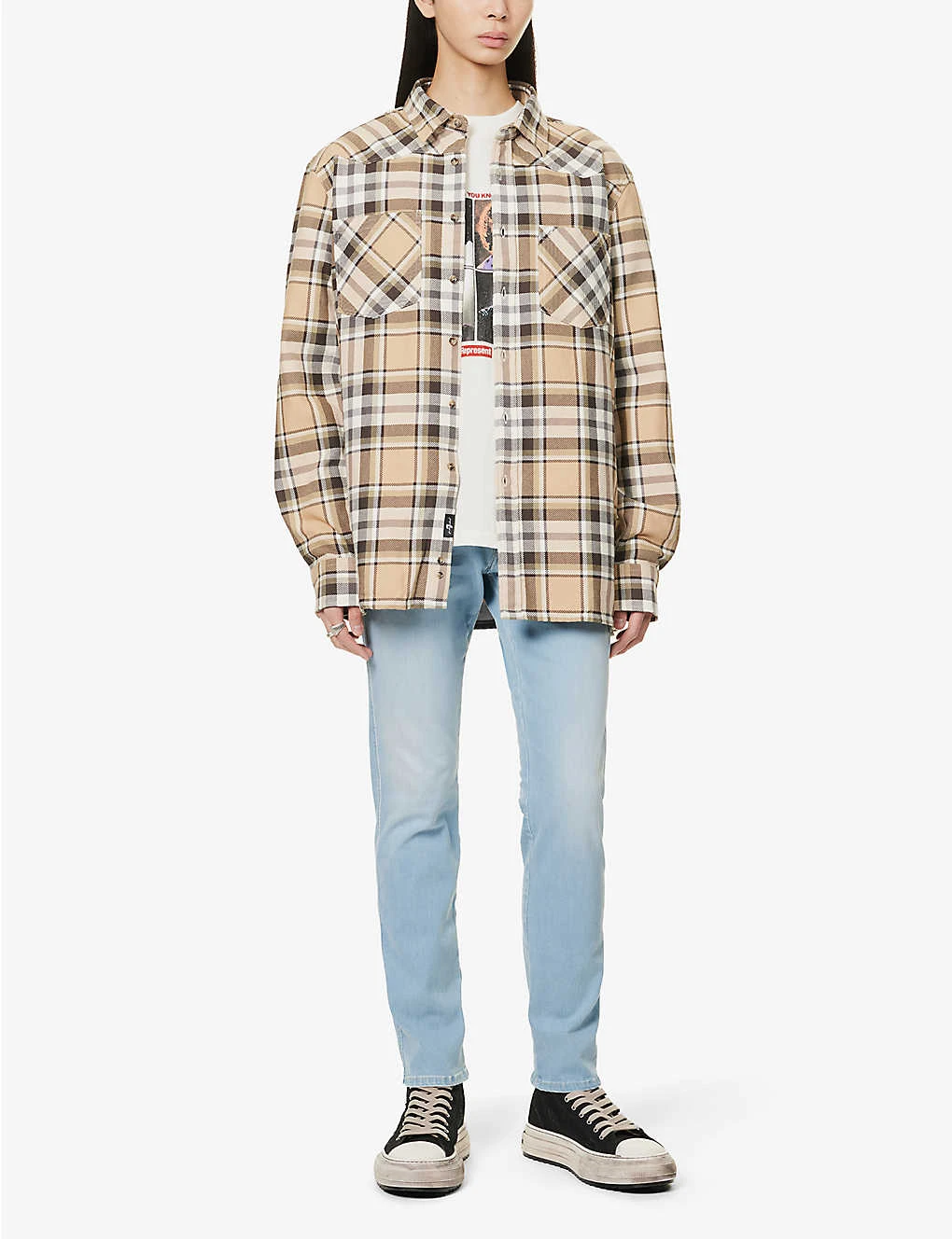 Replay Anbass Faded-wash Tapered Slim-fit Stretch-denim Jeans 2 Replay Anbass Faded-wash Tapered Slim-fit Stretch-denim Jeans - Image 2