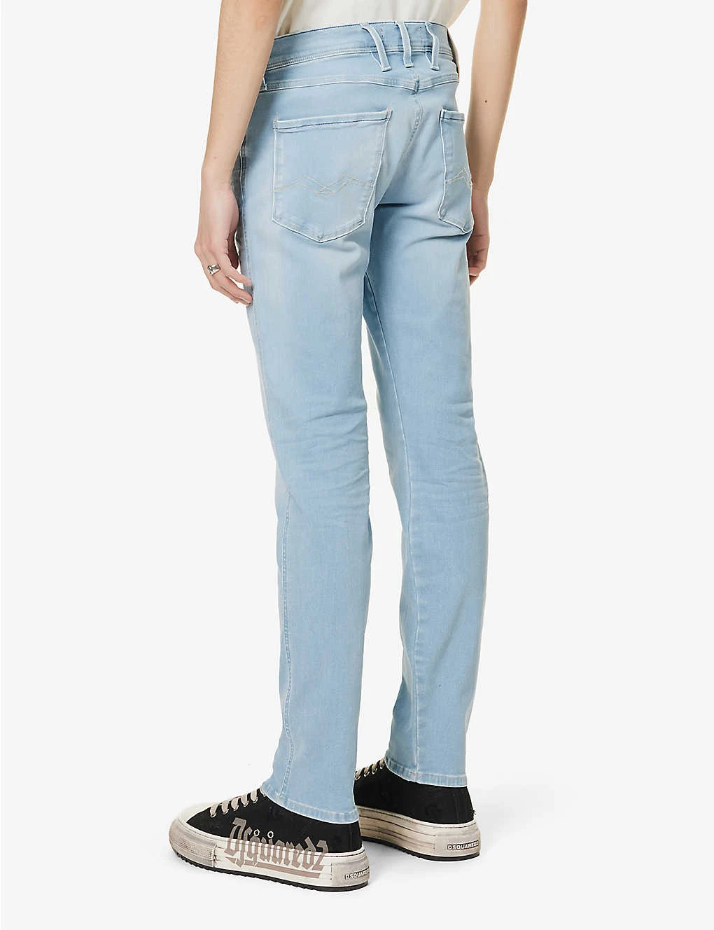 Replay Anbass Faded-wash Tapered Slim-fit Stretch-denim Jeans 4 Replay Anbass Faded-wash Tapered Slim-fit Stretch-denim Jeans - Image 4