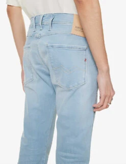 Replay Anbass Faded-wash Tapered Slim-fit Stretch-denim Jeans 12 Replay Anbass Faded-wash Tapered Slim-fit Stretch-denim Jeans -Outlet Daily Tops Store R04125084 LIGHTBLUE ALT05