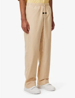 ESSENTIALS Brand-patch Straight-leg Relaxed-fit Cotton-blend Trousers 7 ESSENTIALS Brand-patch Straight-leg Relaxed-fit Cotton-blend Trousers -Outlet Daily Tops Store R04126205 SAND ALT02