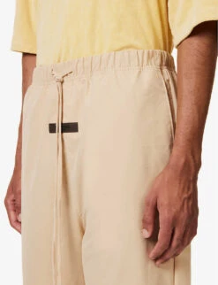 ESSENTIALS Brand-patch Straight-leg Relaxed-fit Cotton-blend Trousers 9 ESSENTIALS Brand-patch Straight-leg Relaxed-fit Cotton-blend Trousers -Outlet Daily Tops Store R04126205 SAND ALT04