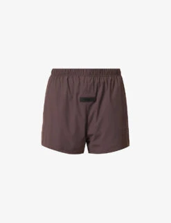 ESSENTIALS Brand-print Relaxed-fit Stretch-woven Shorts