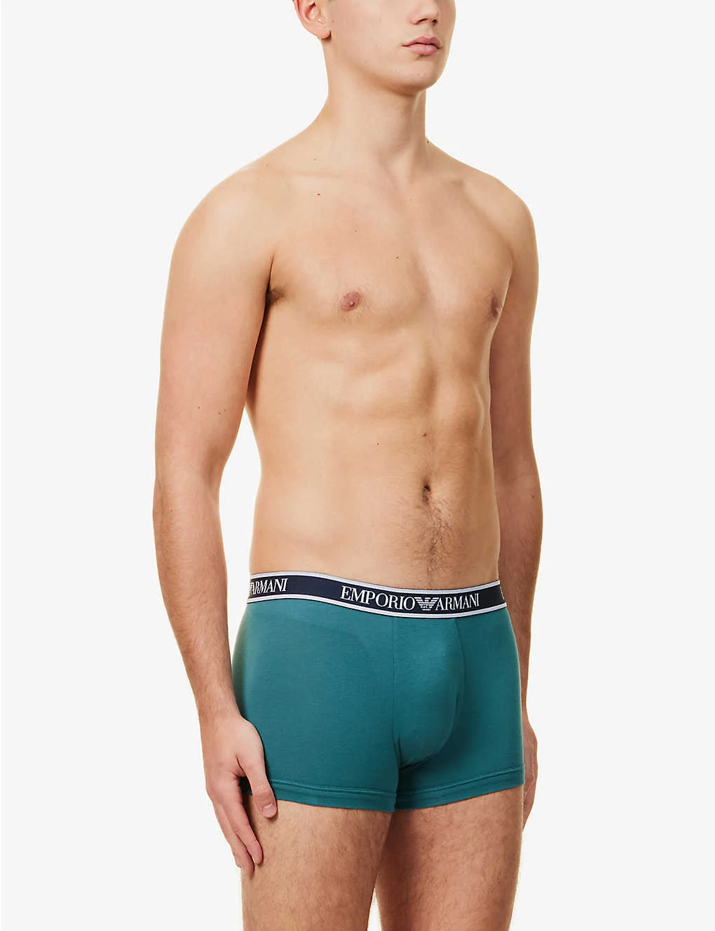 Emporio Armani Branded-waistband Pack Of Three Stretch-cotton Trunks 2 Emporio Armani Branded-waistband Pack Of Three Stretch-cotton Trunks - Image 2