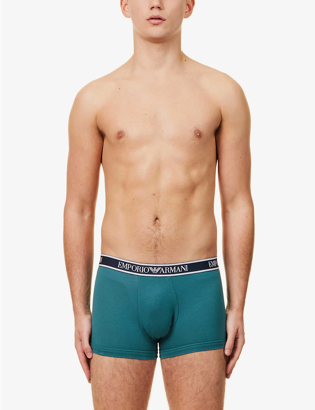 Emporio Armani Branded-waistband Pack Of Three Stretch-cotton Trunks 3 Emporio Armani Branded-waistband Pack Of Three Stretch-cotton Trunks - Image 3