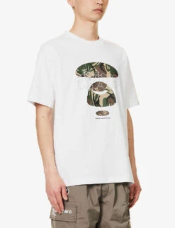 Layered Face Graphic-print Cotton-jersey T-shirt -Outlet Daily Tops Store R04127082 WHITE ALT02