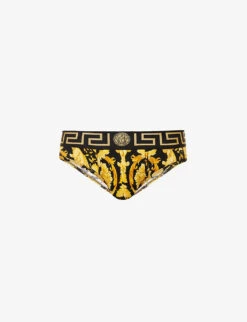 Versace Branded-print Stretch-cotton Briefs