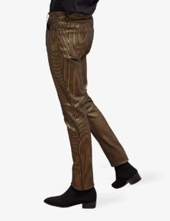 THE KOOPLES Stripe-pattern Slim-fit Stretch-cotton Jeans -Outlet Daily Tops Store R04127913 BLA25 ALT02