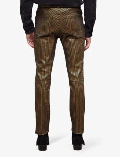 THE KOOPLES Stripe-pattern Slim-fit Stretch-cotton Jeans -Outlet Daily Tops Store R04127913 BLA25 ALT03