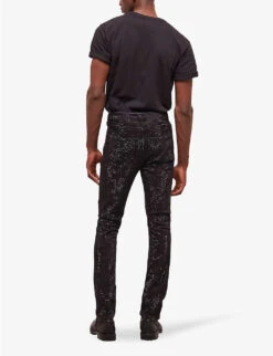 THE KOOPLES Rhinestone-embellished Slim-fit Stretch-cotton Jeans -Outlet Daily Tops Store R04127915 BLA55 ALT03