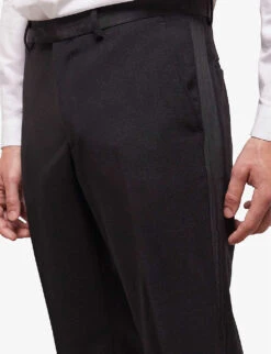 THE KOOPLES Side-strip Slim-fit Wool Trousers 6 THE KOOPLES Side-strip Slim-fit Wool Trousers -Outlet Daily Tops Store R04127969 BLA01 ALT02
