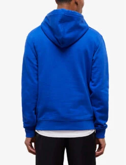 THE KOOPLES Logo-print Cotton-jersey Hoody -Outlet Daily Tops Store R04129080 BLU19 ALT03