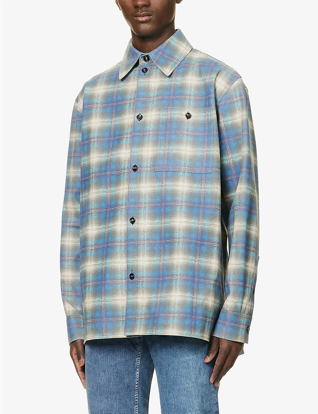 Bottega Veneta Check-patterned Oversized-fit Leather Shirt 3 Bottega Veneta Check-patterned Oversized-fit Leather Shirt - Image 3