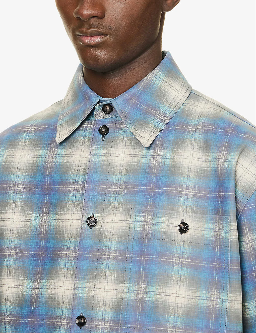 Bottega Veneta Check-patterned Oversized-fit Leather Shirt 5 Bottega Veneta Check-patterned Oversized-fit Leather Shirt - Image 5