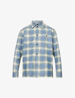 Bottega Veneta Check-patterned Oversized-fit Leather Shirt