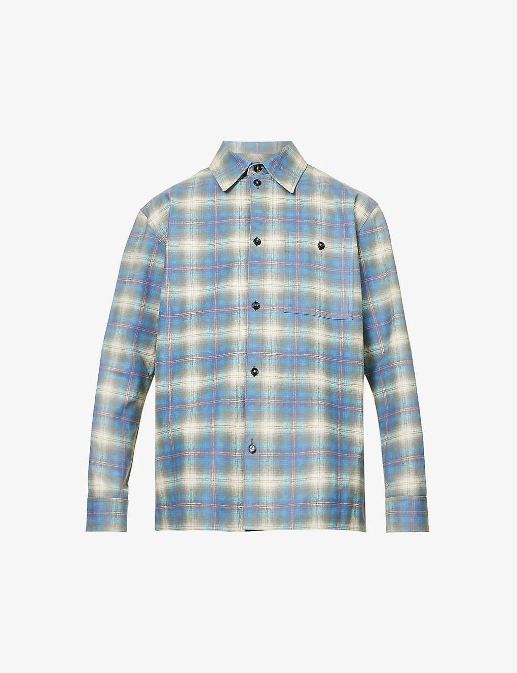 Bottega Veneta Check-patterned Oversized-fit Leather Shirt 1 Bottega Veneta Check-patterned Oversized-fit Leather Shirt