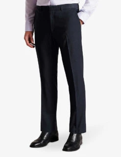 Ted Baker Forbyts Regular-fit Straight-leg Stretch Wool-blend Trousers 6 Ted Baker Forbyts Regular-fit Straight-leg Stretch Wool-blend Trousers -Outlet Daily Tops Store R04129705 NAVY ALT02