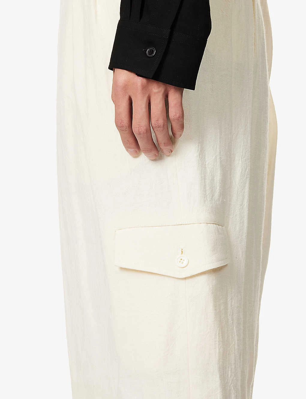 Yohji Yamamoto I-Side Slip-pocket Wide-leg Relaxed-fit Linen And Ramie-blend Trousers 5 Yohji Yamamoto I-Side Slip-pocket Wide-leg Relaxed-fit Linen And Ramie-blend Trousers - Image 5