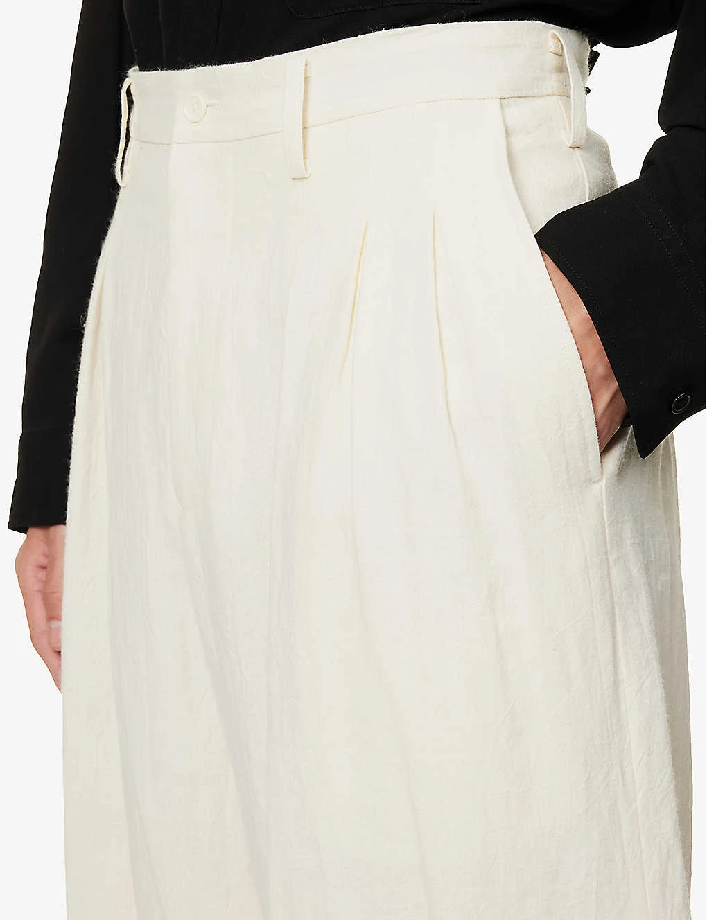 Yohji Yamamoto I-Side Slip-pocket Wide-leg Relaxed-fit Linen And Ramie-blend Trousers 6 Yohji Yamamoto I-Side Slip-pocket Wide-leg Relaxed-fit Linen And Ramie-blend Trousers - Image 6