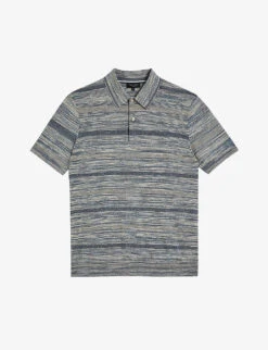 Ted Baker Striped Cotton-blend Polo Shirt