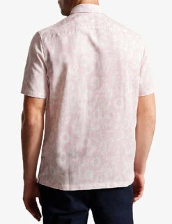 Ted Baker Flasiby Floral-print Regular-fit Lyocell-blend Shirt -Outlet Daily Tops Store R04133338 LTPINK ALT03