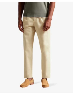 Ted Baker Vedra Tailored-fit Tapered-leg Stretch-cotton Trousers -Outlet Daily Tops Store R04133541 STONE ALT02