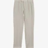 Ted Baker Lancet Slim-fit Straight-leg Linen-wool Blend Trousers
