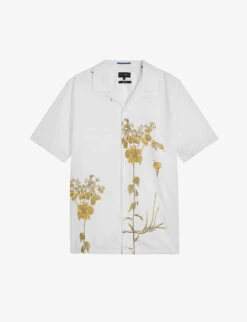 Ted Baker Bedmon Botanical-print Relaxed-fit Woven Shirt