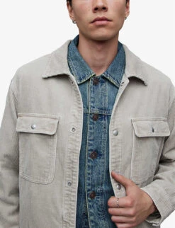 AllSaints Castleford Spread-collar Relaxed-fit Recycled-cotton Corduroy Shirt -Outlet Daily Tops Store R04134479 FROSTEDTAUPE ALT04