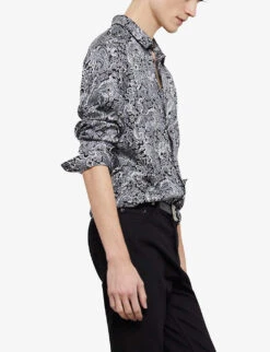 THE KOOPLES Paisley-print Casual-fit Woven Shirt -Outlet Daily Tops Store R04134650 BLA09 ALT02