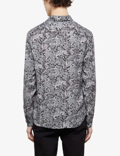 THE KOOPLES Paisley-print Casual-fit Woven Shirt -Outlet Daily Tops Store R04134650 BLA09 ALT03
