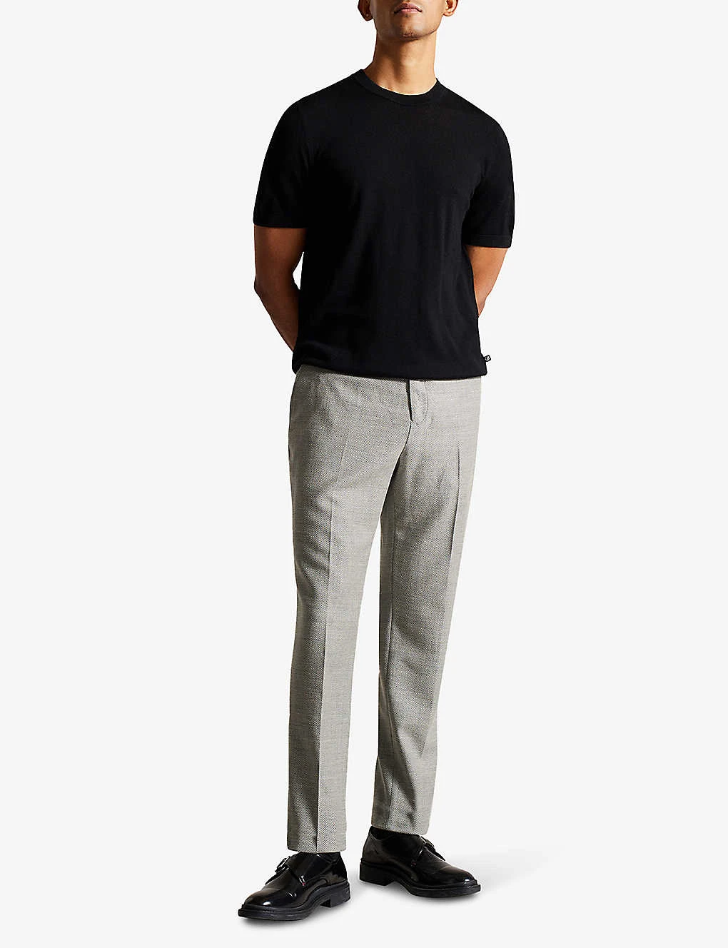 Ted Baker Luccat Herringbone Slim-fit Woven Trousers 2 Ted Baker Luccat Herringbone Slim-fit Woven Trousers - Image 2