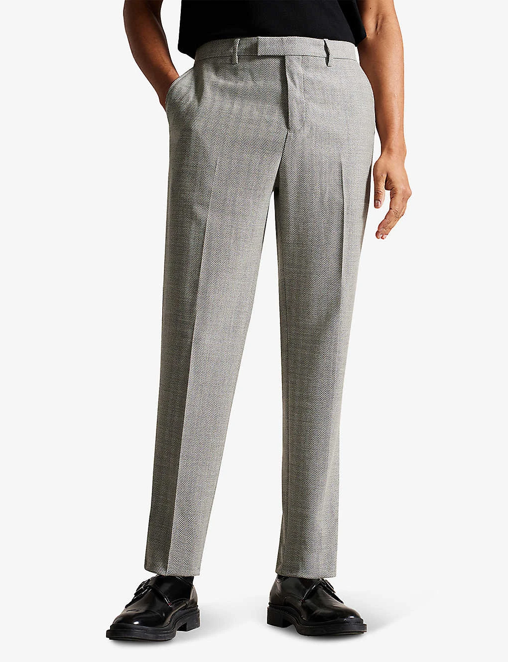 Ted Baker Luccat Herringbone Slim-fit Woven Trousers 3 Ted Baker Luccat Herringbone Slim-fit Woven Trousers - Image 3