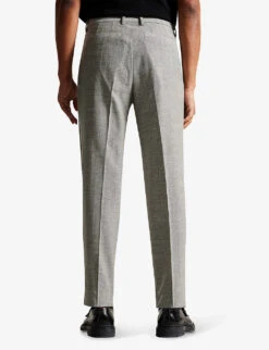 Ted Baker Luccat Herringbone Slim-fit Woven Trousers 7 Ted Baker Luccat Herringbone Slim-fit Woven Trousers -Outlet Daily Tops Store R04135061 GREY ALT03