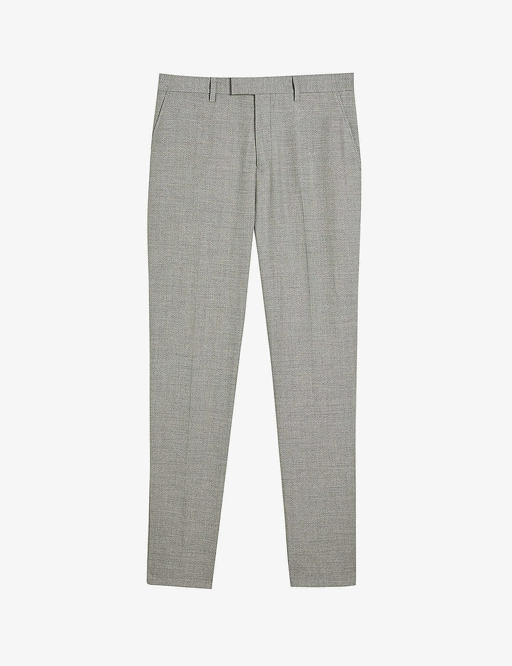 Ted Baker Luccat Herringbone Slim-fit Woven Trousers 1 Ted Baker Luccat Herringbone Slim-fit Woven Trousers
