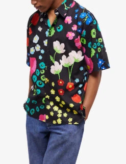 THE KOOPLES Loose-fit Flower-print Cotton Shirt 7 THE KOOPLES Loose-fit Flower-print Cotton Shirt -Outlet Daily Tops Store R04135434 MUL04 ALT02