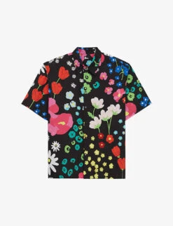 THE KOOPLES Loose-fit Flower-print Cotton Shirt