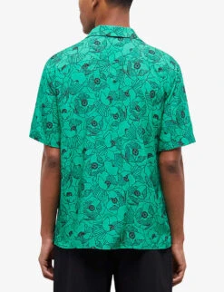 THE KOOPLES Floral-print Hawaiian Woven Shirt 8 THE KOOPLES Floral-print Hawaiian Woven Shirt -Outlet Daily Tops Store R04135439 GRN01 ALT03