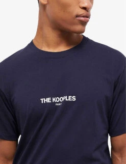 THE KOOPLES Logo-print Cotton T-shirt 9 THE KOOPLES Logo-print Cotton T-shirt -Outlet Daily Tops Store R04135868 NAV01 ALT04