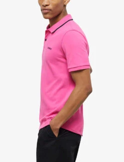 THE KOOPLES Contrast-trim Regular-fit Cotton Polo Shirt -Outlet Daily Tops Store R04136188 PIN01 ALT02